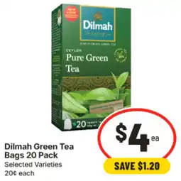 IGA Dilmah Green Tea Bags offer