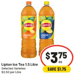 IGA Lipton Ice Lipton Ice Tea 1.5 Litre offer