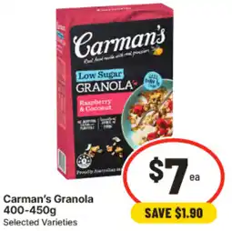 IGA Carman's Granola offer