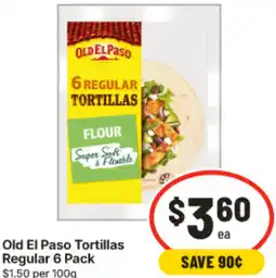 IGA Old El Paso Tortillas Regular 6 Pack offer