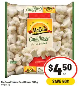 IGA McCain Frozen Cauliflower offer