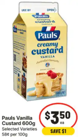 IGA Pauls Vanilla Custard offer