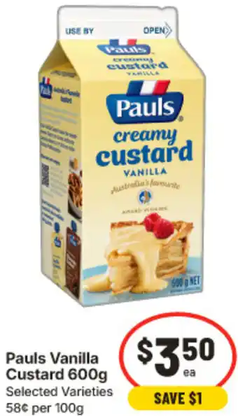 IGA Pauls Vanilla Custard offer