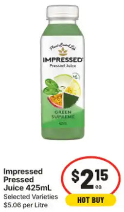 IGA Impressed Pressed Juice offer