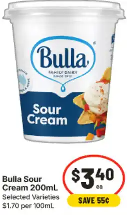IGA Bulla Sour Cream offer