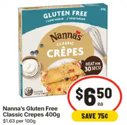 IGA Nanna's Gluten Free Classic Crepes offer