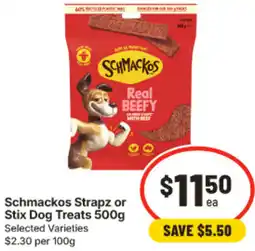 IGA Schmackos Strapz or Stix Dog Treats offer