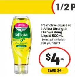 IGA Palmolive Squeeze It Ultra Strength Dishwashing Liquid offer