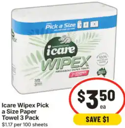 IGA Icare Wipex Pick a Size Paper Towel offer