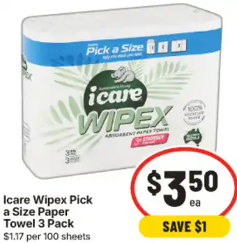 IGA Icare Wipex Pick a Size Paper Towel offer