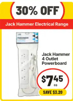 IGA Jack Hammer 4 Outlet Powerboard offer