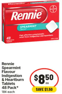 IGA Rennie Spearmint Flavour Indigestion & Heartburn Tablets offer