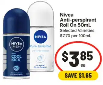 IGA Nivea Anti-perspirant Roll On offer