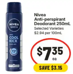 IGA Nivea Anti-perspirant Deodorant offer