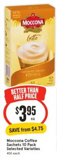 IGA Moccona Coffee Sachets offer