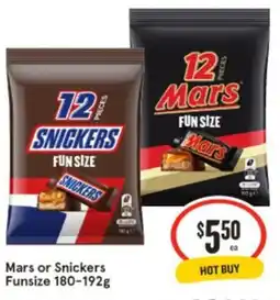 IGA Mars or Snickers Funsize offer