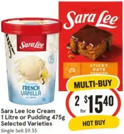 IGA Sara Lee Ice Cream or Pudding offer