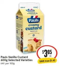 IGA Pauls Vanilla Custard offer
