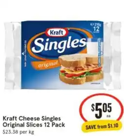 IGA Kraft Cheese Singles Original Slices offer