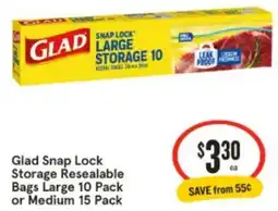 IGA Glad Snap Lock Storage Resealable Bags offer