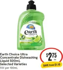 IGA Earth Choice Ultra Concentrate Dishwashing Liquid offer