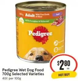 IGA Pedigree Wet Dog Food offer