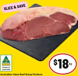 IGA Australian Value Beef Rump Portions offer