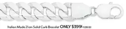 Angus & Coote Italian Made 21cm Solid Curb Bracelet offer