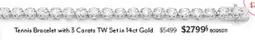 Angus & Coote Tennis Bracelet with 3 Carats TW Set in 14ct Gold offer
