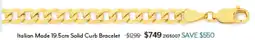 Angus & Coote Italian Made 19.5cm Solid Curb Bracelet offer
