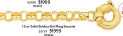 Angus & Coote 19cm Solid Belcher Bolt Ring Bracelet offer