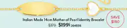 Angus & Coote Italian Made 14cm Mother of Pearl Identity Bracelet offer