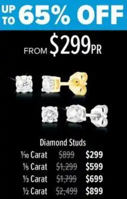 Shiels 1/10 Carat Diamond Studs offer