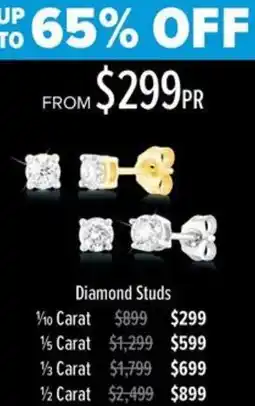 Shiels 1/5 Diamond Studs offer