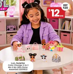 Toymate LoL Surprise Color Change 2-In-1 Me & My Lillte Sister Assorted offer