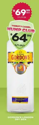 Thirsty Camel Gordons london dry gin offer
