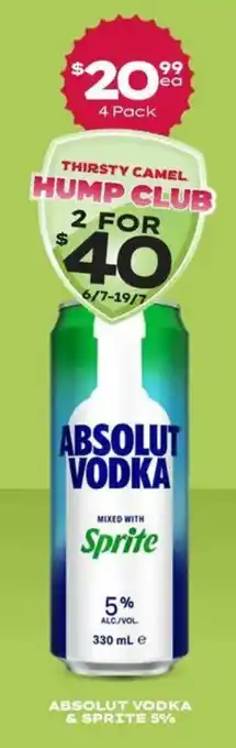 Absolut vodka & sprite 5%
