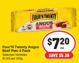 IGA Four'n Twenty Angus Beef Pies 4 Pack offer