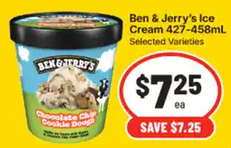 IGA Ben & Jerry's Ice Cream Selected Varieties offer