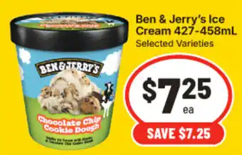 Ben & Jerry's Ice Cream Selected Varieties