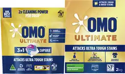 IGA OMO Laundry Powder 2kg, Capsules 28 Pack or Liquid 2 Litre Selected Varieties offer