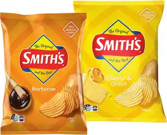 IGA Smith’s Crinkle Cut Chips 150‑170g Selected Varieties offer