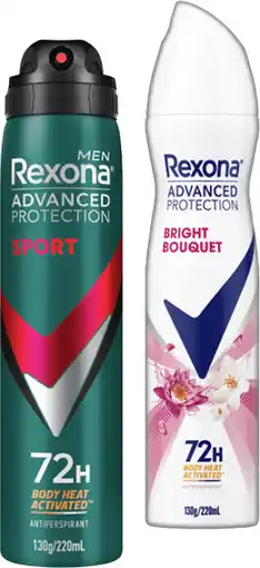 IGA Rexona Advanced Protection 72hr Antiperspirant Spray Selected Varieties offer