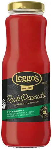 IGA Leggo’s Rich & Smooth Gourmet Passata Selected Varieties offer