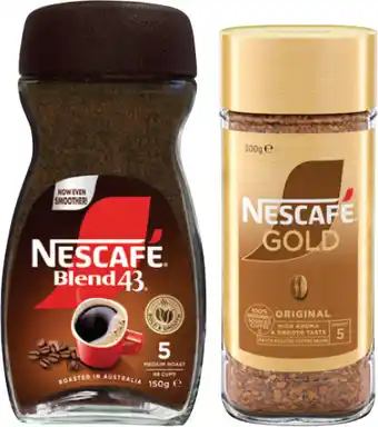 IGA Nescafé Blend 43 Instant Coffee 140‑150g or Gold 90‑100g Selected Varieties offer