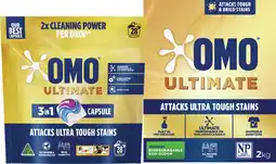 IGA OMO Ultimate Laundry Capsules 28 Pack, Powder 2kg or Liquid 2 Litre Selected Varieties offer