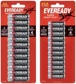 IGA Eveready Super Heavy Duty AA or AAA Batteries 24 Pack offer