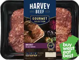 IGA Harvey Beef Gourmet Selection Brisket Beef Burgers offer