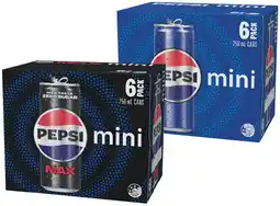 IGA Pepsi, Solo or Schweppes Mini Cans 6x250mL Selected Varieties offer