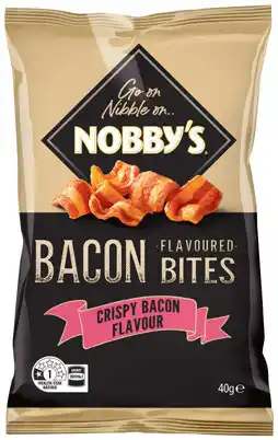 IGA Nobby’s Crispy Bacon Bites 40g or Pork Crackle 50g Selected Varieties offer